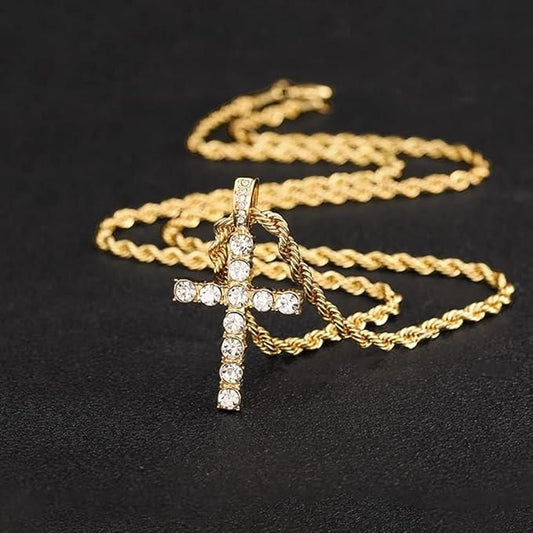 Gold-Plated Cross Pendant Necklace