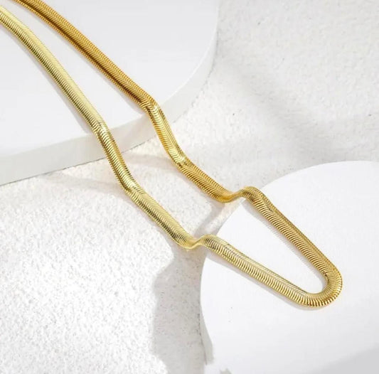 Gold-Plated Snake Chain Necklace for Men