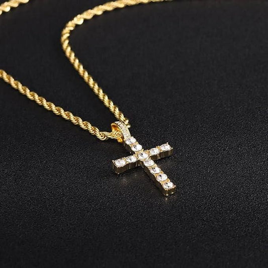 Gold-Plated Cross Pendant Necklace