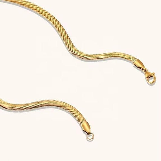 Gold-Plated Snake Chain Necklace for Men