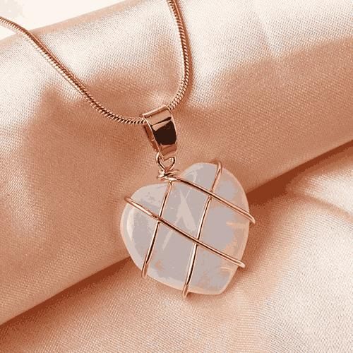 Heart-Shaped Crystal Pendant Necklace