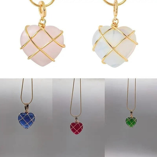 Heart-Shaped Crystal Pendant Necklace
