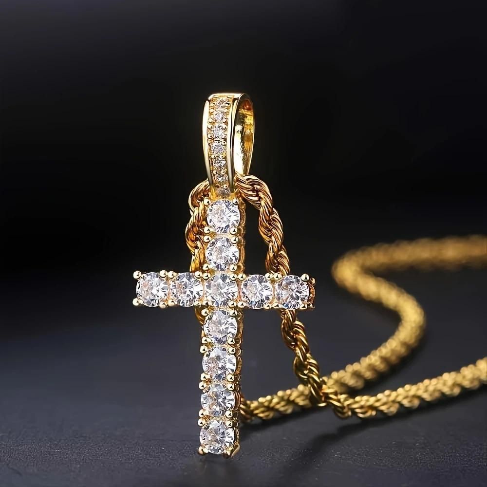 Gold-Plated Cross Pendant Necklace