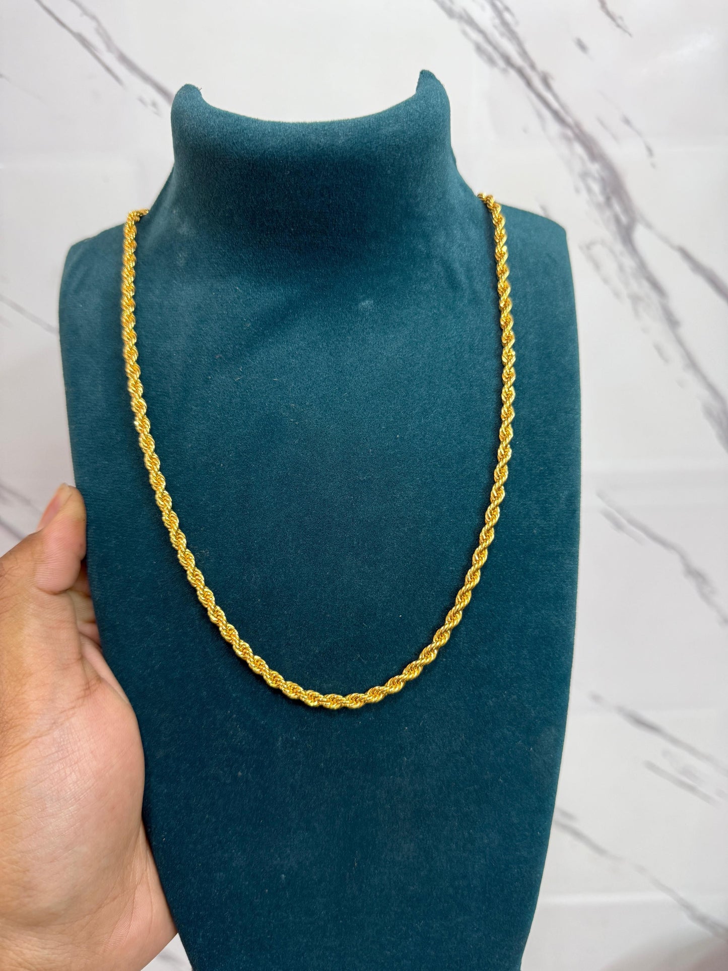 Luxury Gold-Plated Rope Chain Necklace