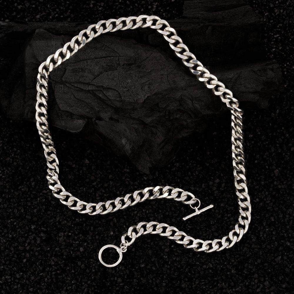 Silver-Plated Cuban Link Chain Necklace