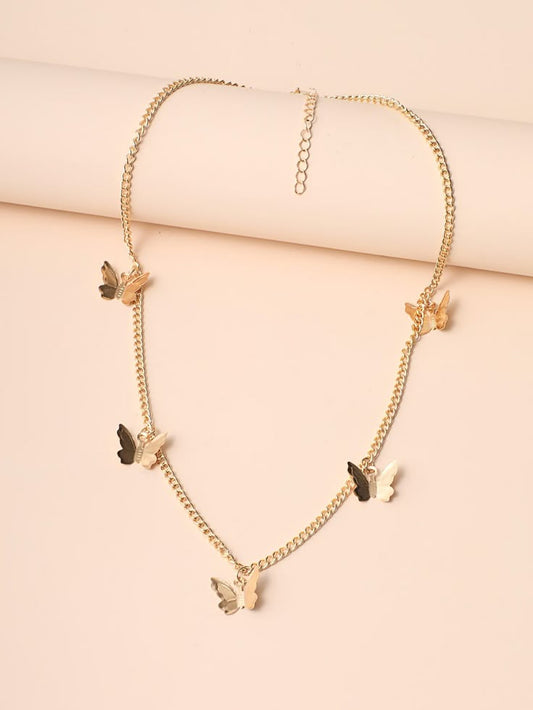 Gold-Plated Butterfly Chain Necklace