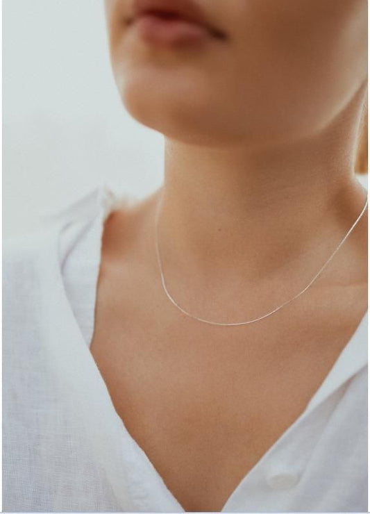 Sterling Silver Beading Chain Necklace