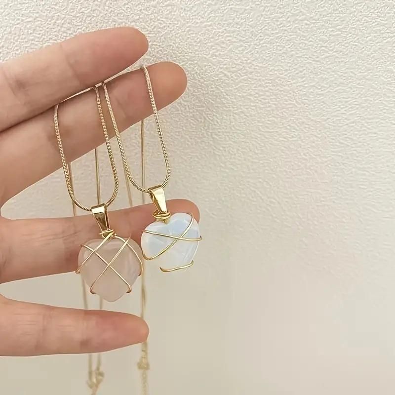 Heart-Shaped Crystal Pendant Necklace