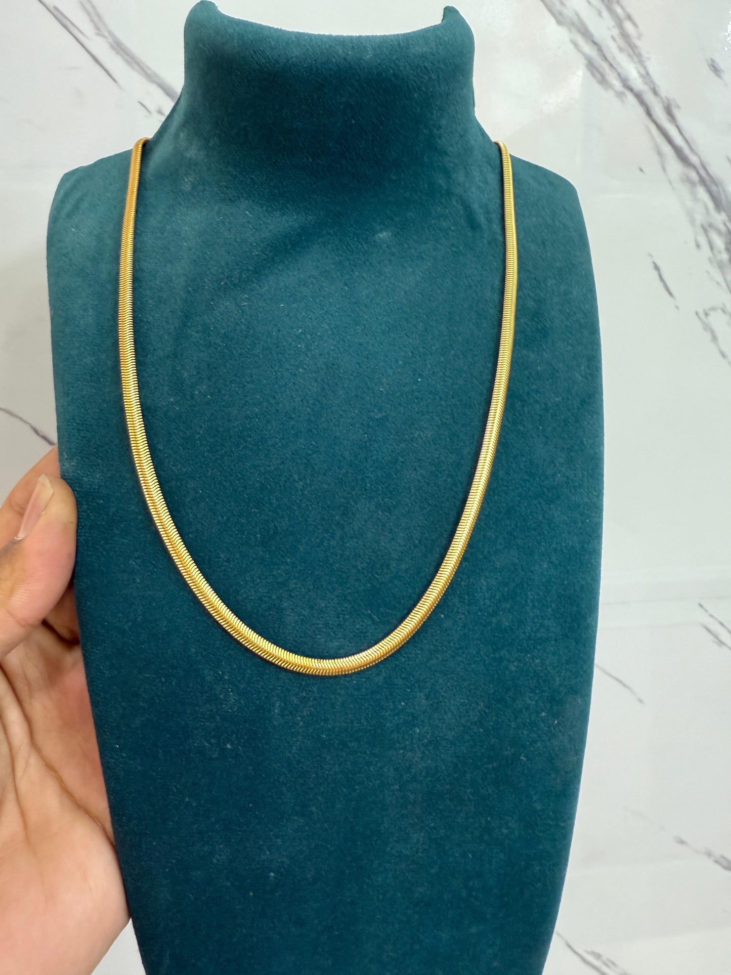 Gold-Plated Snake Chain Necklace for Men