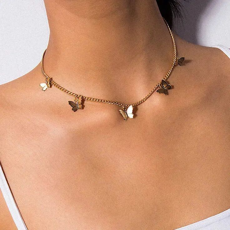 Gold-Plated Butterfly Chain Necklace